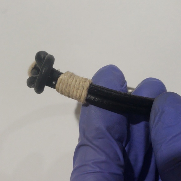 Black Leather Knot Bracelet with Beige Wrap – Adjustable Unisex Boho  Wristwear - Picture 3 of 9